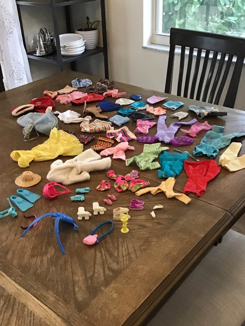 Vintage large lot of Barbie size clothes + shoes+ scuba + others +